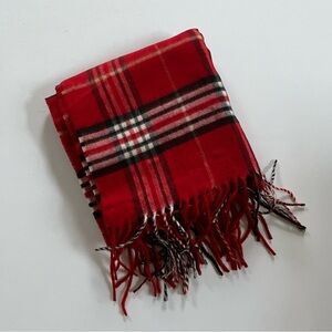 V Fraas Red Plaid Scarf - Unisex - Made in Germany - Acrylic Cashmink